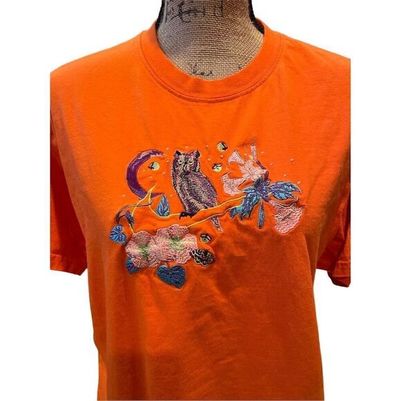 Nike Ladies Orange Owl Graphic Tee Shirt Size M Short Sleeve - Picture 2 of 6